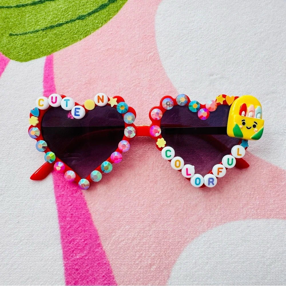 Heart-Shaped Kids Sunglasses - Cute N Colorful